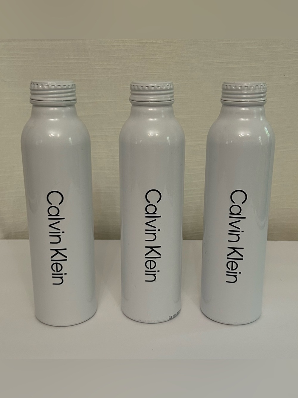 Calvin Klein White‎ Aluminum Water Bottles - Trio